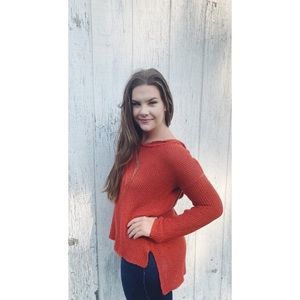 Harlow Knit High Low Hooded Sweater